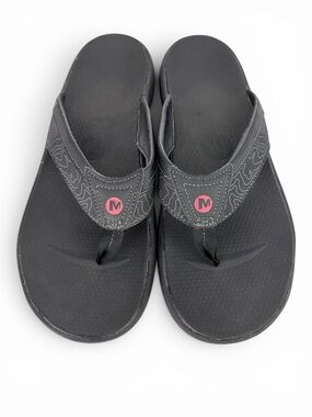 MERRELL Black Comfort Thong Flip Flop Sandals Outdoor Walking size 9